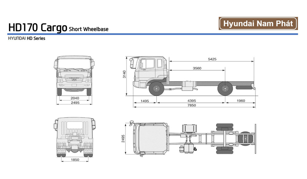 Xe Tải Hyundai 2 Chân HD170 8 Tấn Nhập Khẩu